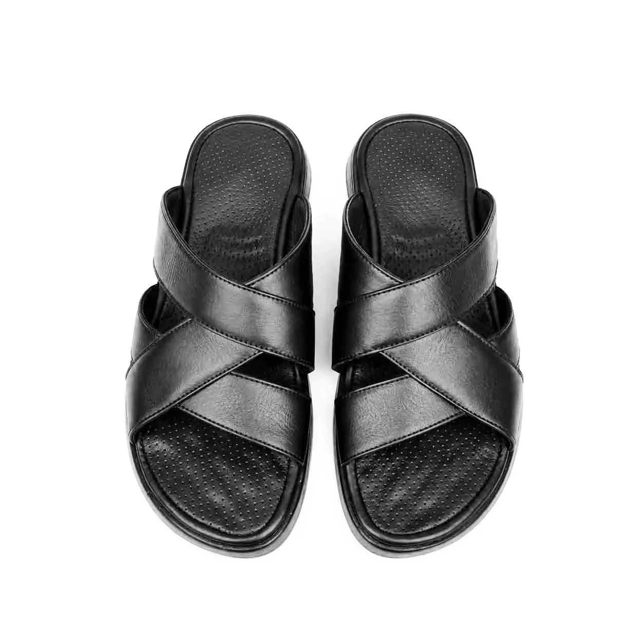 Sandale pour homme 216 noir cuir  miniature